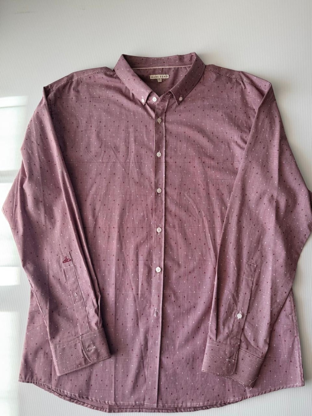 Marc Ecko Mauve Button-Down Dress Shirt with Micro Dot Pattern